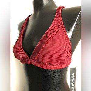 NWT✨LA BLANCA | Maroon Bikini Top